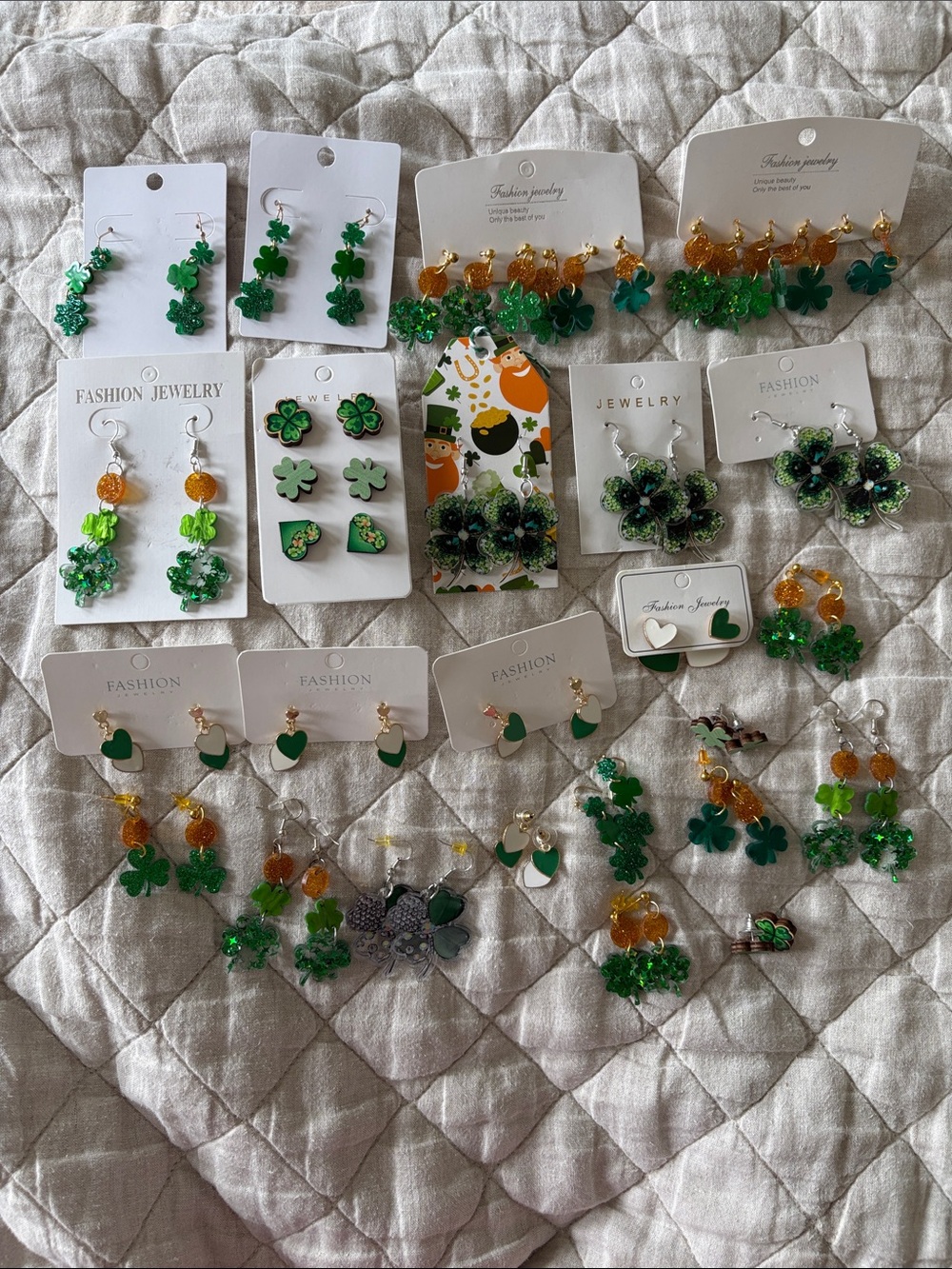 Assortment of 30 St. Patrick’s Day Earrings
